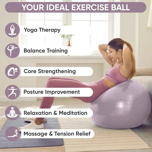 APEXUP Yoga Ball - Anti-Slip Heavy Duty Exercise Ball for Fitness & Core Training | 5 Sizes Available