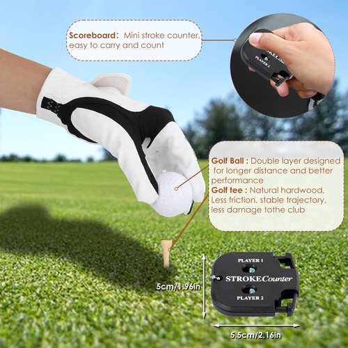 Golf Accessories Kit with High-Grade Handbag, Golf Balls, Rangefinder, Brush, Golf Tees, Multifunctional Divot Knife, Golf Ball Clamp, Mini Scorer, Golf Club Cover, Unique Gift for Men and Women