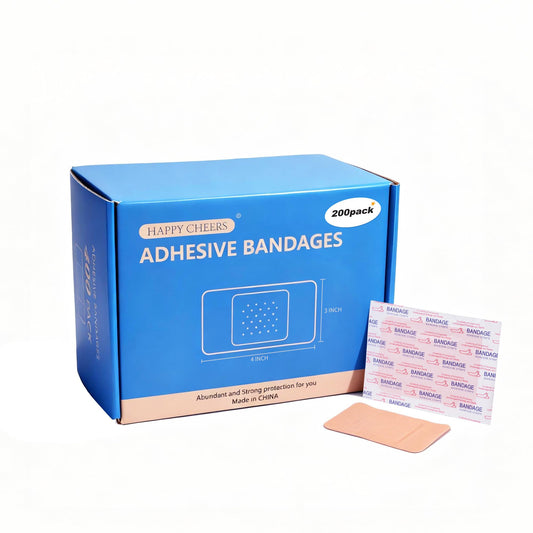 200 Pack Large Adhesive Fabric Bandages,3"x4" Flexible Wound Bandages