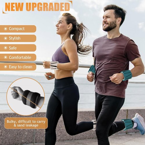 BECOJADDE Ankle Weights - Adjustable Set of 2 (1 lb/2 lb/3 lb) for Pilates, Running & Yoga