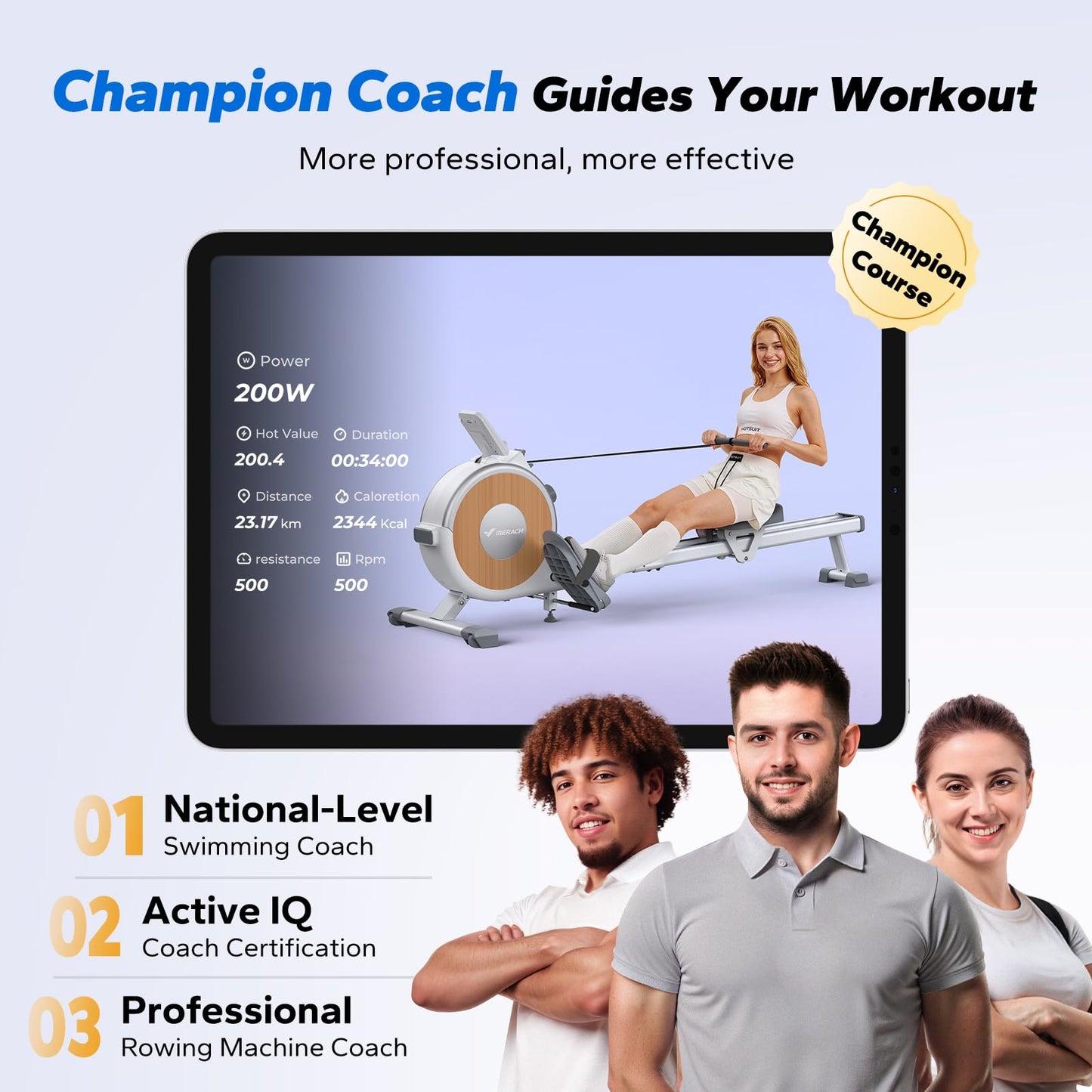 MERACH Rowing Machine with App, 16 Levels of Magnetic Resistance, Exclusive Dual Slide Rail Rower, 350LB Max Weight Rowing Machines for Home Use, Q1S White
