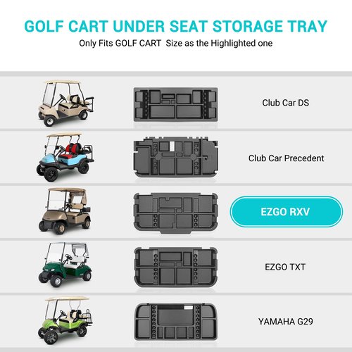 10L0L Golf Cart Under Seat Storage Tray Fits for EZGO RXV (2008-UP) Electric Golf Cart Original Trojan Battery Underseat Organizer Container Holder Plate