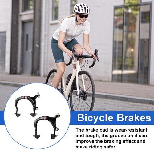 Bike Brake, Front and Rear Bike C Brake Caliper, Aluminum Alloy Front & Rear Side Pull, Bike Accessory for Mountain Bike, Folding Bike, Road Bicycle