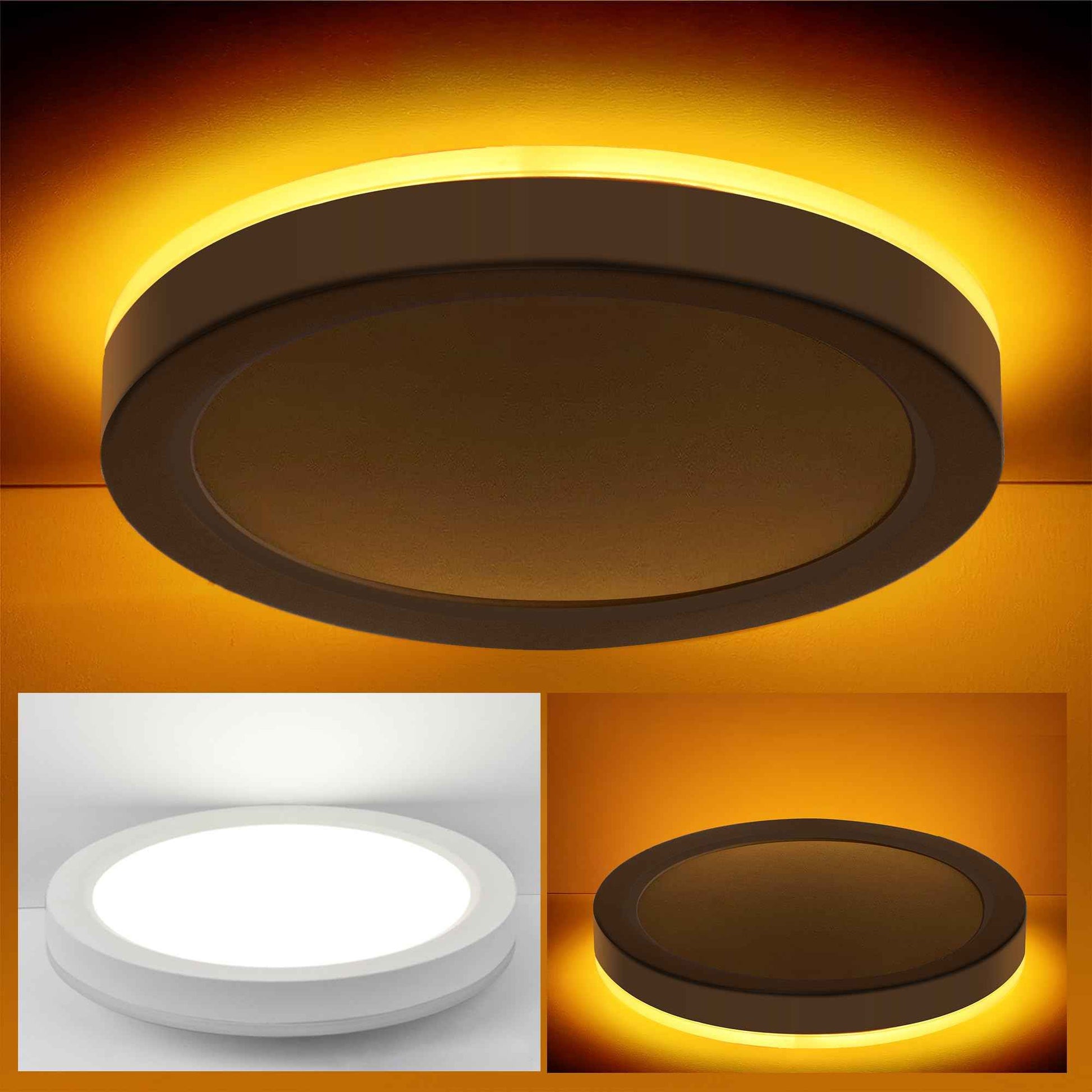 Hlite 7.5 Inch Flush Mount LED Ceiling Light with Night Light, CRI90, 15W, 1500 LM, 3000K/4000K/5000K Selectable, Flat Round LED Ceiling Light, Dimmable Bedroom Lights for Ceiling, White(1Pack)