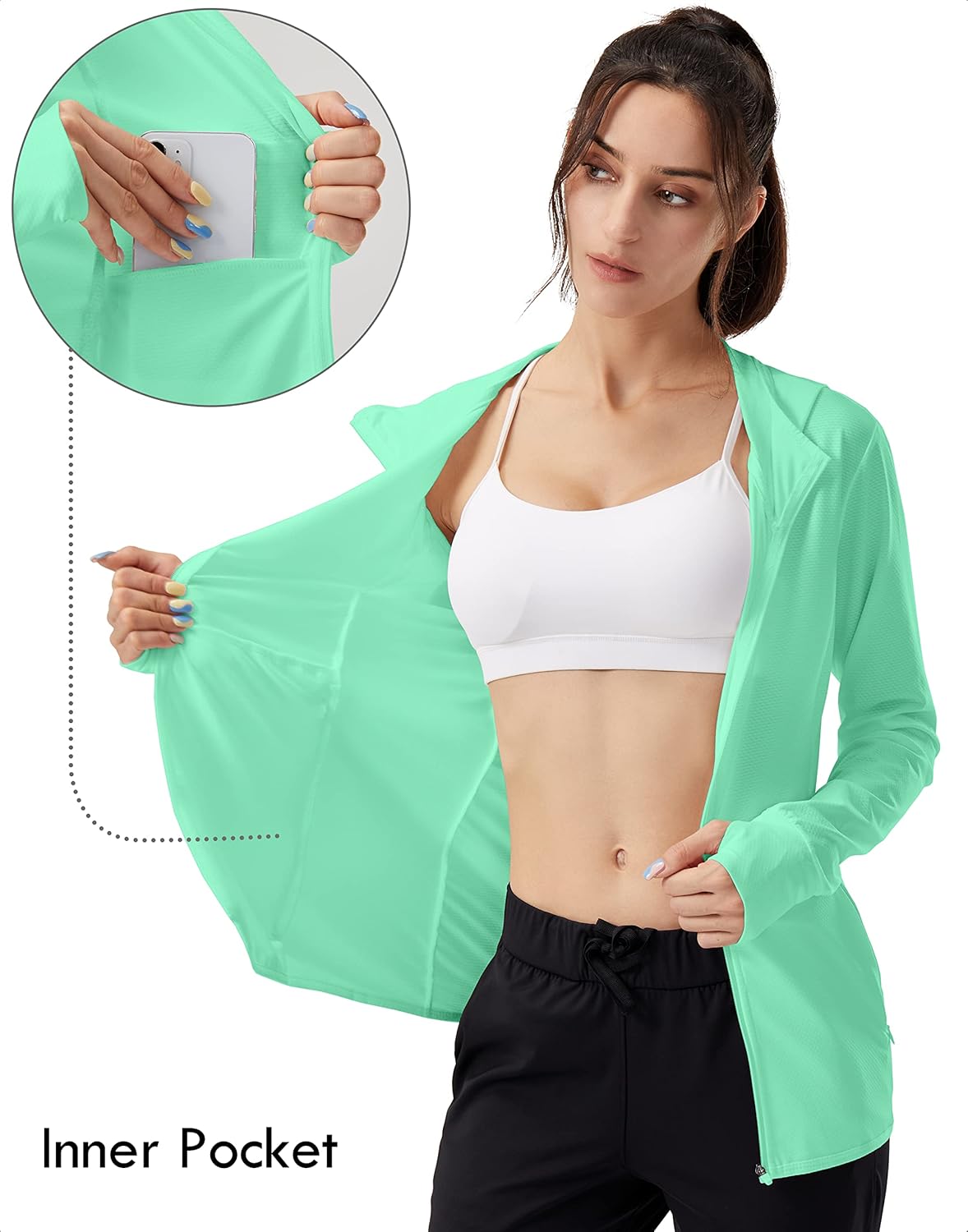 Soothfeel Women's Lightweight UPF 50+ Sun Protection Hoodie Jacket | Long Sleeve Outdoor Shirt with Pocket