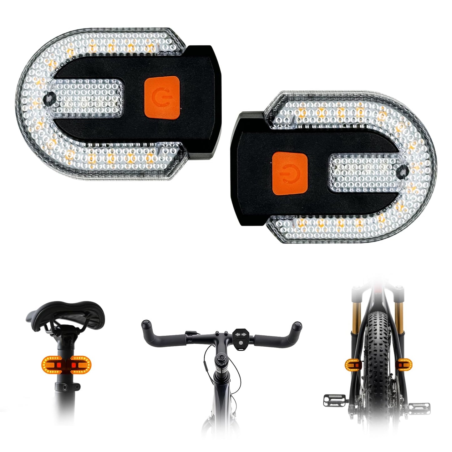 Bike Tail Light with Turn Signal, Bicycle Turn Signals Rear Bike Light Remote Control USB Rechargeable Split 5 Modes Waterproof Bike Taillights Can be Mounted on Front and Rear