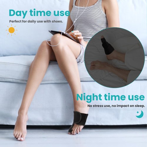 Promifun Toe Splint for Broken Toes - Big Toe Splint for Women & Men - Support Brace for Day & Night Use - Bunion Corrector - 1 Pair