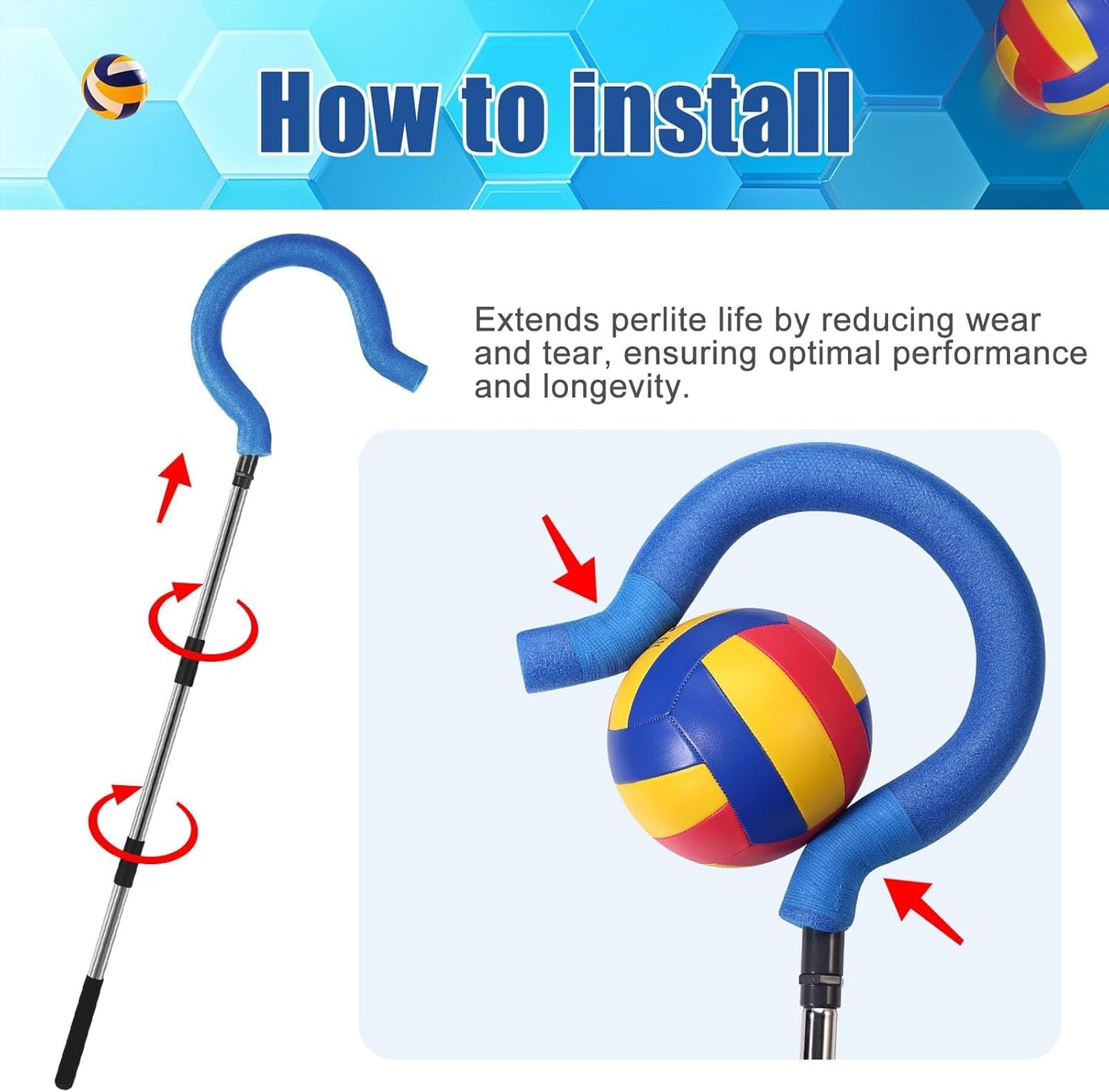 Skiennix Adjustable Volleyball Spike Trainer - Portable Hitting Trainer for Serving & Spiking (No Ball)