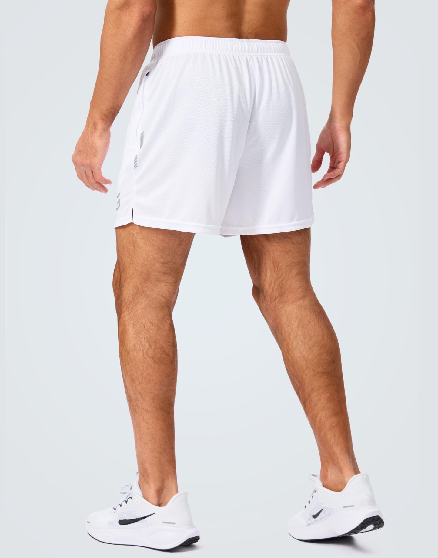 G Gradual Men's Gym Shorts 5"/7"/10" with Zipper Pockets Basketball Athletic Mesh Quick Dry Shorts for Workout Running Tennis (5 inch, White, Medium)