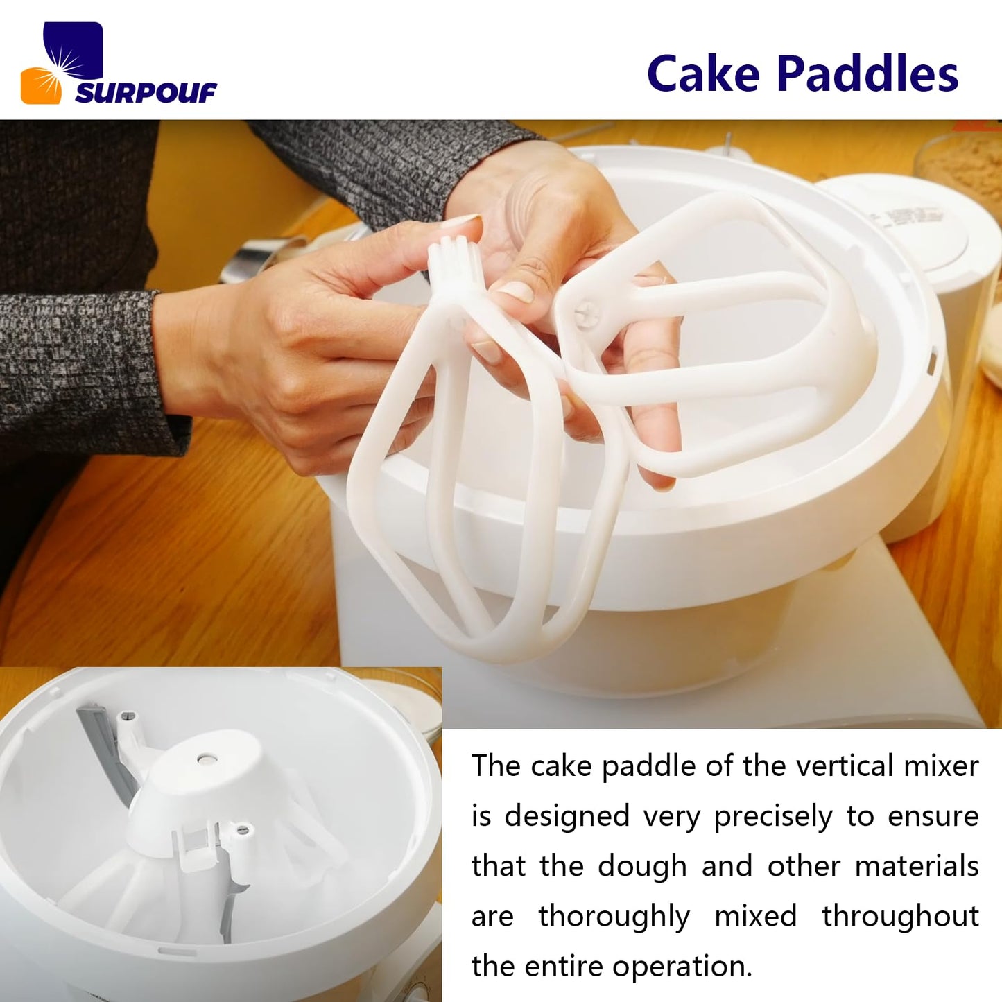 Cake Paddles for Artiste Stand Mixers Compatible with Universal Plus & NutriMill Mixers,Food Grade(2 Pack)