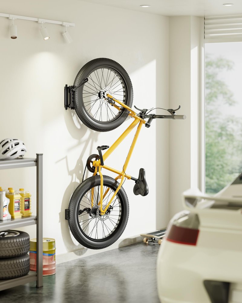 monTEK Bike Wall Mount for 4.5" Tire Width, Swivel Bike Wall Hanger Holds Up to 77lbs, Space-Saving Bike Rack Garage, Heavy Duty Bike Storage for Bedroom Home Office, 2 Pack