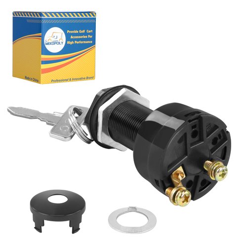 MIXOPOLY Ignition Key Switch for Club Car DS Electric Golf Cart 1996-Up, 2 Terminals Stater Switch Replace OEM 101826201, 1018262-01