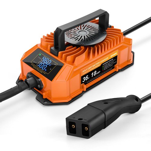 Kohree Golf Cart Charger 36 Volt 18 Amp for EZGO TXT Lead Acid Battery with LED Real-time Progress Display 2-Pin D Style Plug