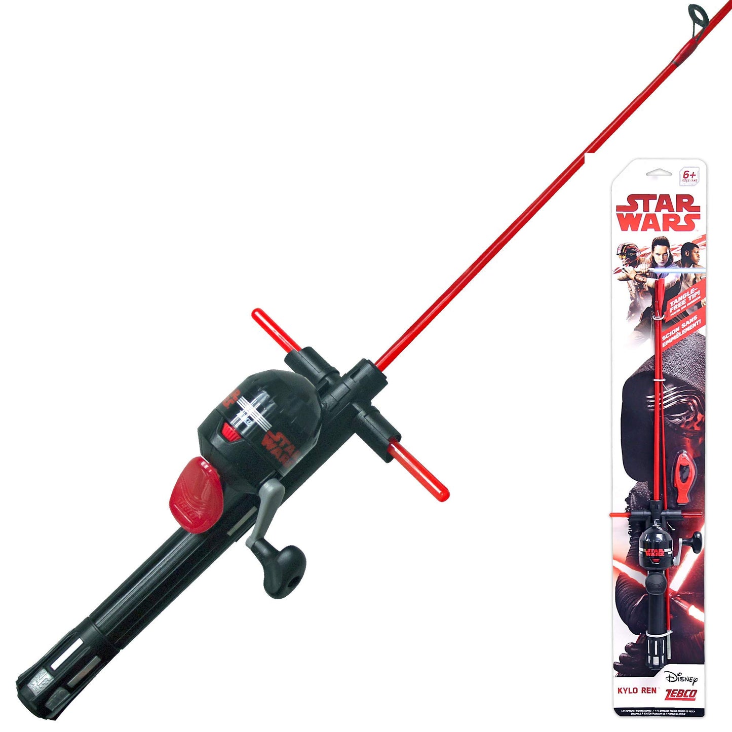 Zebco Star Wars Spincast Reel and Fishing Rod Combo, QuickSet Anti-Reverse Fishing Reel