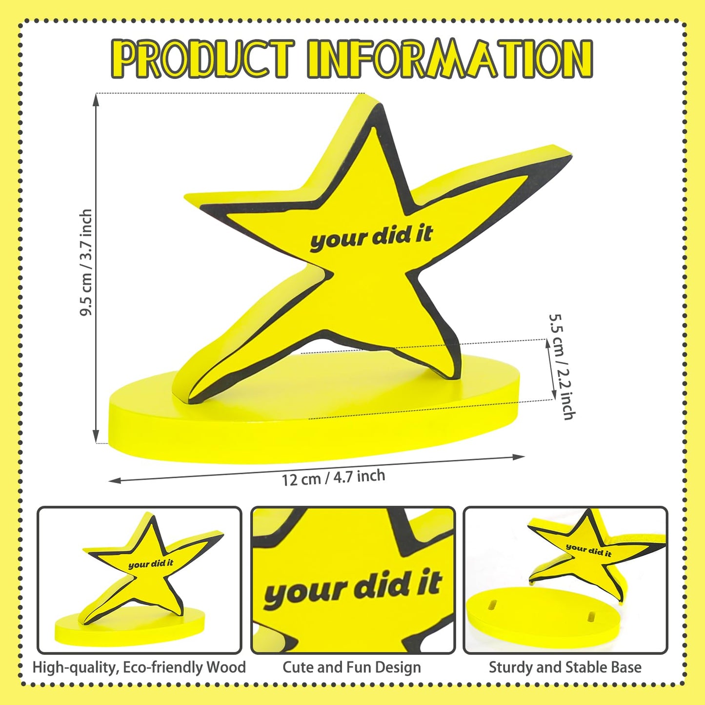Funny Star Trophy Desk Decor with Humorous Your Did It Signs, White Elephant Gifts for Adults, Gag Graduation Gifts for Office Coworkers, Novelty Prank Christmas Gifts Stocking Stuffers for Men, Women