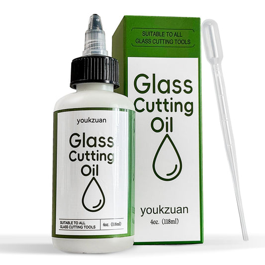 youkzuan Glass Cutting Oil, 4 oz Suitable to All Glass Cutting Tools, Glass Cutter Oil for Stained Glass, Glass Bottles, Tile Cutter, Mosaic, and Mirrors