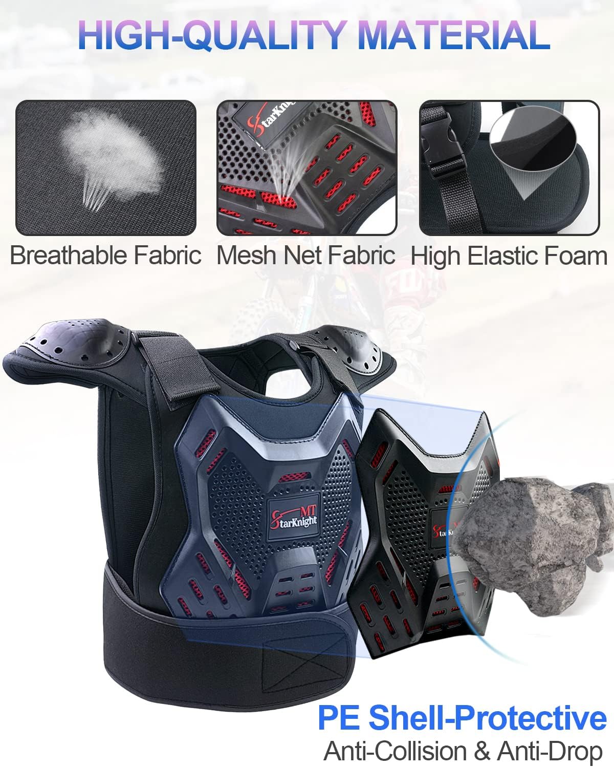 StarknightMT Kids Dirt Bike Gear - Youth Protective Motocross Armor Suit | Chest Protector for Boys & Girls