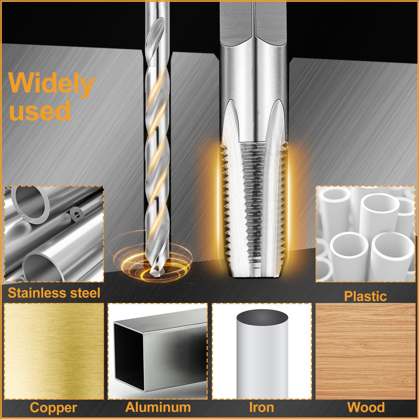 MorningRo 1/8-27 Npt Tap 21/64 Drill Bit, M2(6542) High Speed Steel Tap and Drill Bit Sets for Accurate Threads, Assorted Plumbers Mechanics DIY Thread Cutting Tools