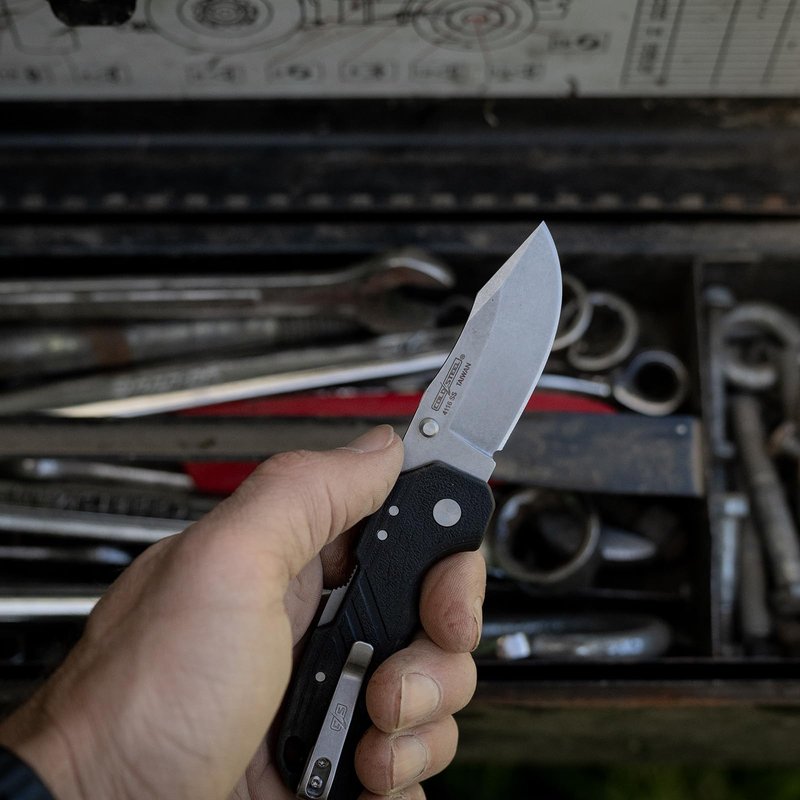 Cold Steel 2.5' Engage / 2.5' Clip Point Blade / 3MM Thick / 4116SS Steel W/Stonewashed Finish/Black GFN Handle/Atlas™ Lock