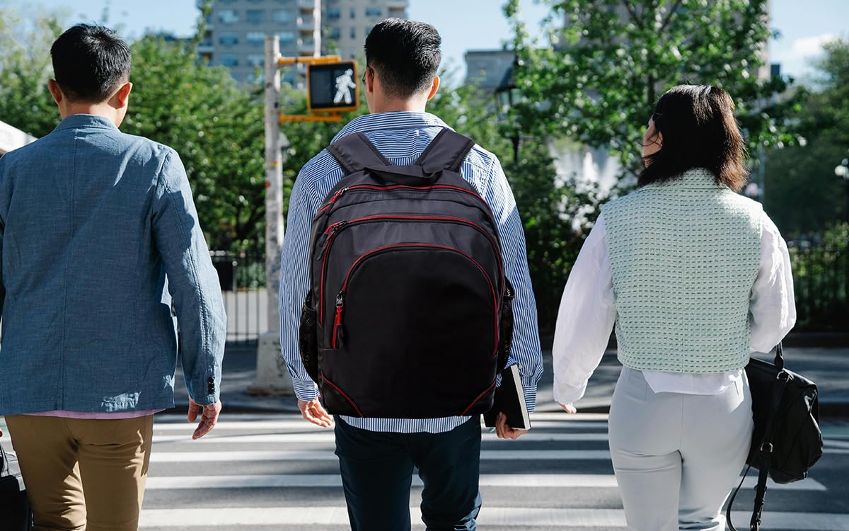 KUI WAN Backpack for Men and Women, Classical Bookbag with Multi-pockets Casual Daypack for College Sports Work Travel