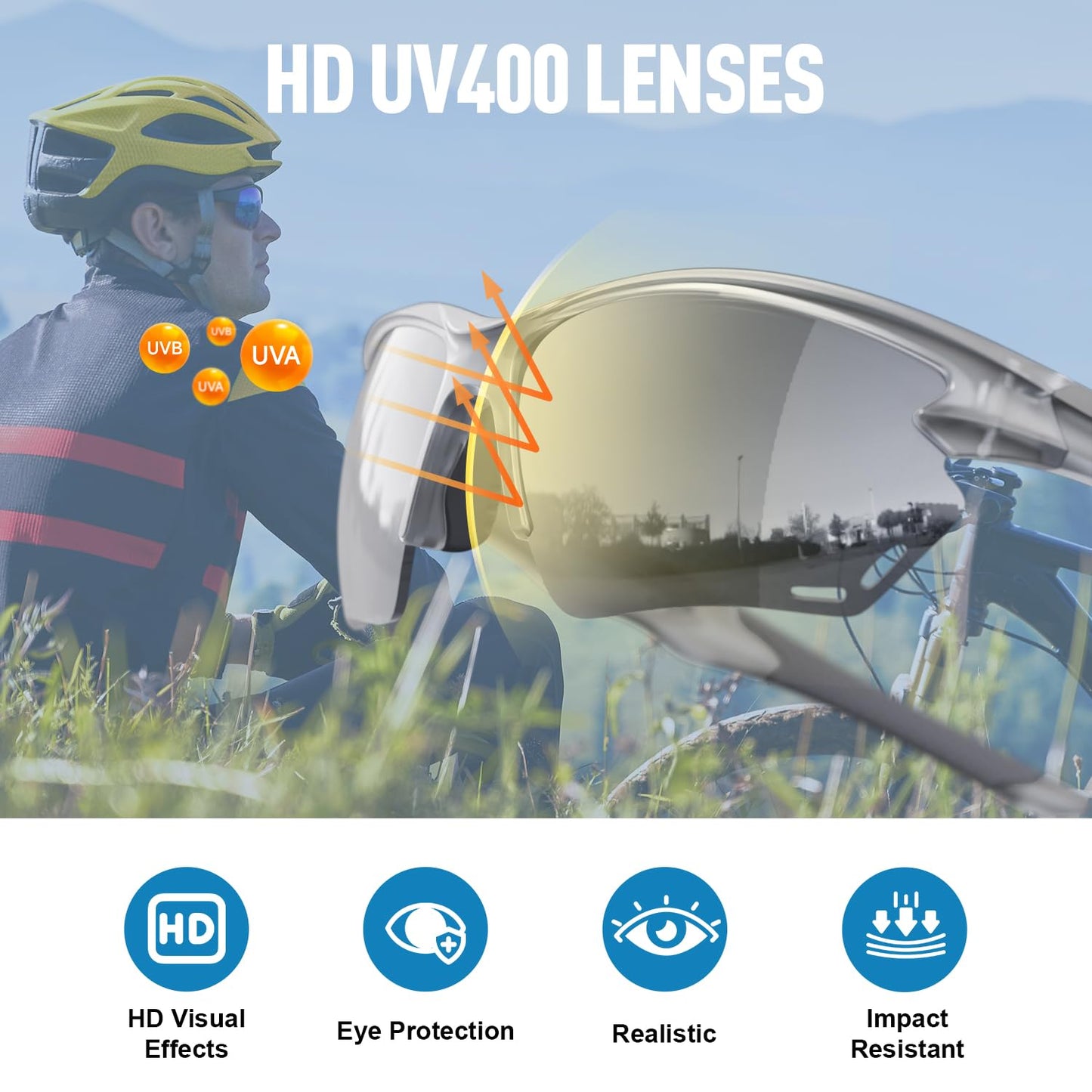 Polarized Sports Sunglasses for Men Women, Idea for Baseball Cycling Fishing Running Driving Golf Motorcycle silver Glasses TR90 Unbreakable Frame