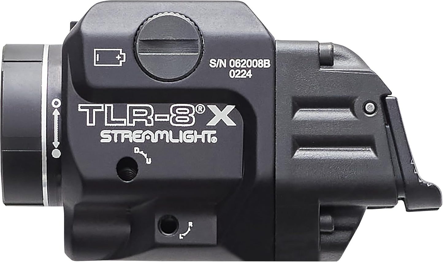 Streamlight TLR-8 Tactical Weapon Light - 500-Lumen with Integrated Red Laser & Mounting Kit | Black