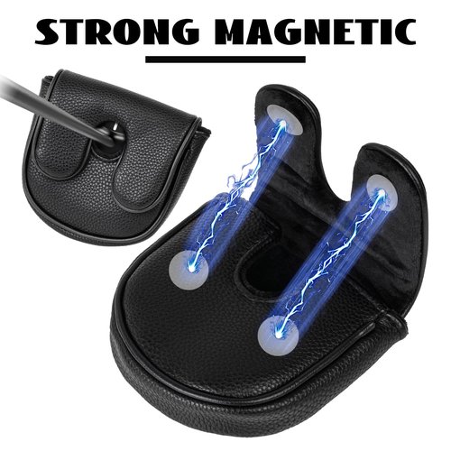Craftsman Golf Black Center Shaft Mallet Putter Headcover Head Cover Protector Case for DF3 Magnetic Closure (Black)