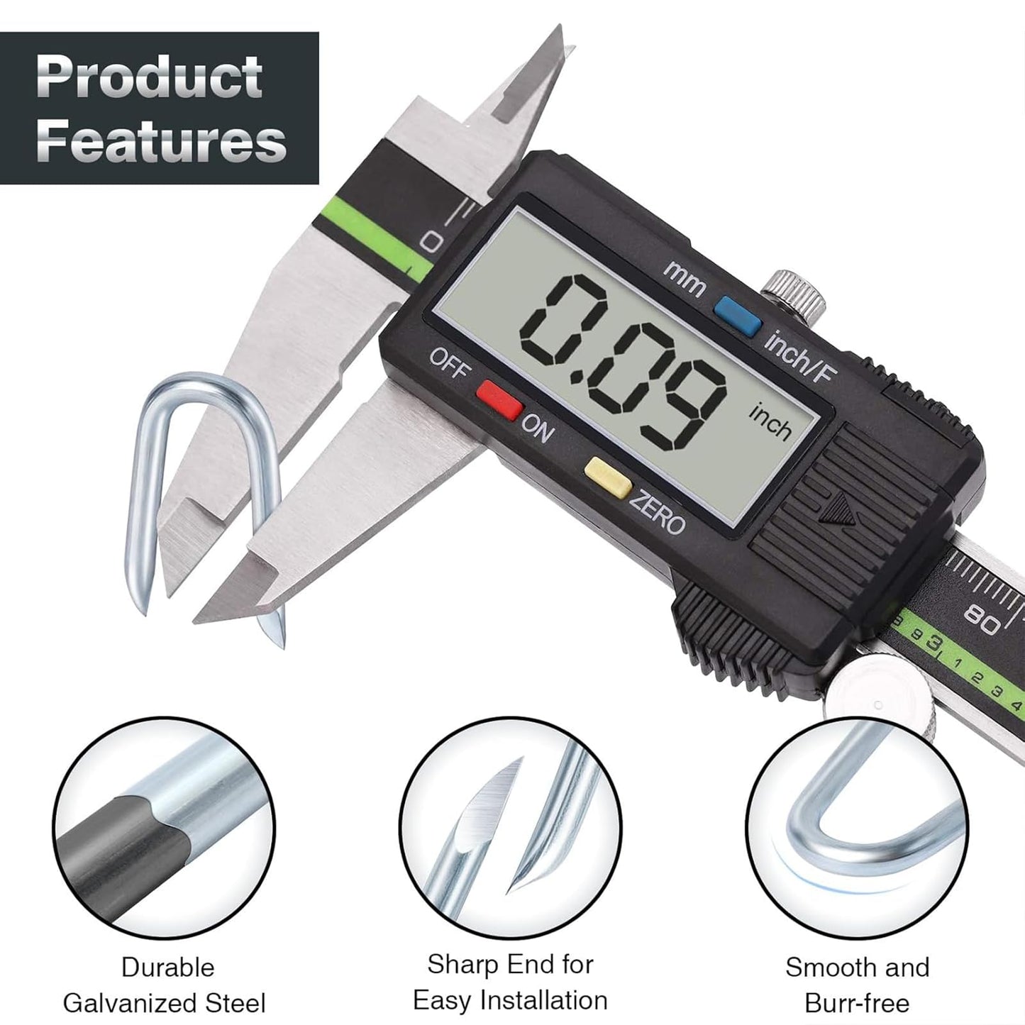 AHEONLAR Wire Fencing Staples (400PCS), 1'' Galvanised Fence Staples, U Nails Fence Fasteners Yard Cable Staples, U Shaped Nails for Wood, Chicken Wire, Mesh Fence, Woven Fencing and Wire Mesh