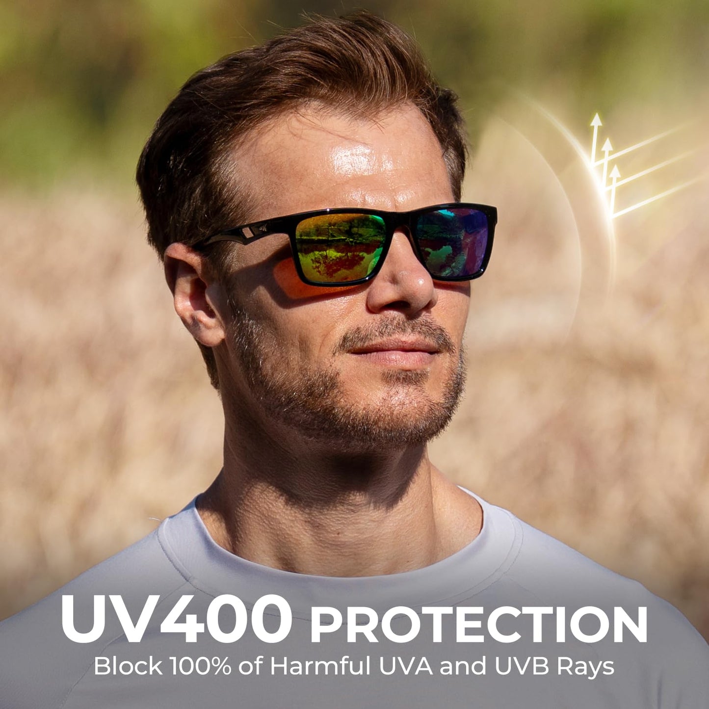 KastKing FlatRock Polarized Sport Sunglasses for Men and Women, Ideal for Driving Fishing Cycling Running, UV Protection