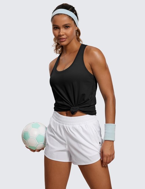 CRZ YOGA Pima Cotton Racerback Tank Tops for Women - Soft, Comfortable Sleeveless Workout Shirts