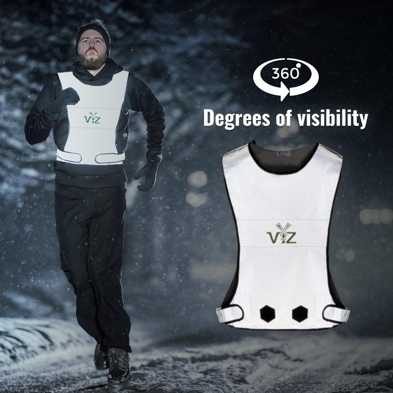 247 Viz Blaze Reflective Running Vest – Reflective Vest Running at Night for Walkers, Women & Men. High Visibility Reflective Gear, Cycling, Walking, Biking & Running Vest, High Vis Neon Safety.