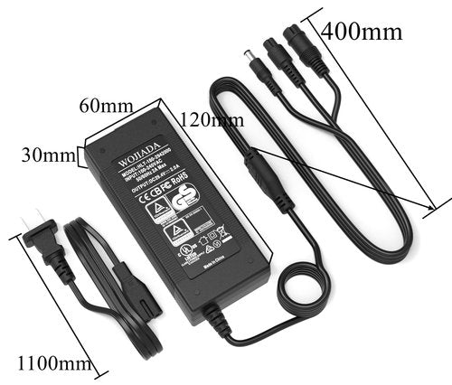 WOJIADA 29.4V 2A 3Plugs Electric Scooter Charger, 3in1 Plugs Replacement for 25.2V 25V Lithium Hoverboard E-Bike Scooter gotrax,hiboy,Jetson