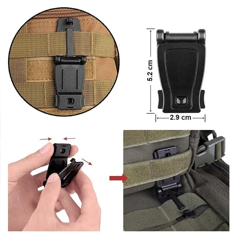10-Pack Tactical MOLLE Clip Straps for Backpack Organization