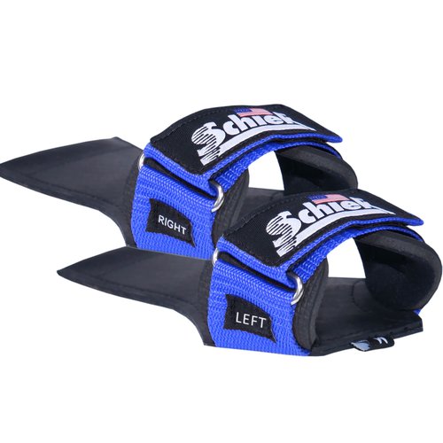 Schiek Sports 1900 Ultimate Hand Grip - 9 mm Thick Neoprene Grips for Weight Lifting (Blue, Large)