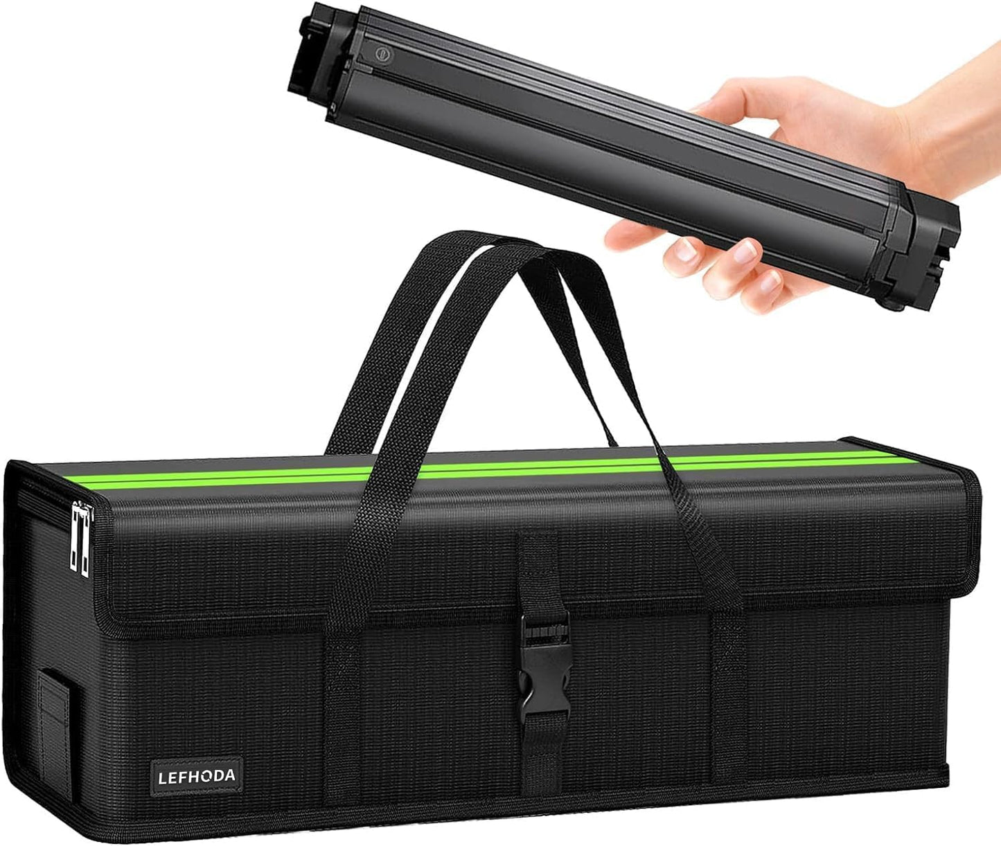 LEFHODA Fireproof E-Bike Battery Bag Case with 6-Layer Protection Up to 1400°C, Waterproof & Explosion-Proof, Large Capacity Lipo Safe Bag for Storage, Transport & Charging