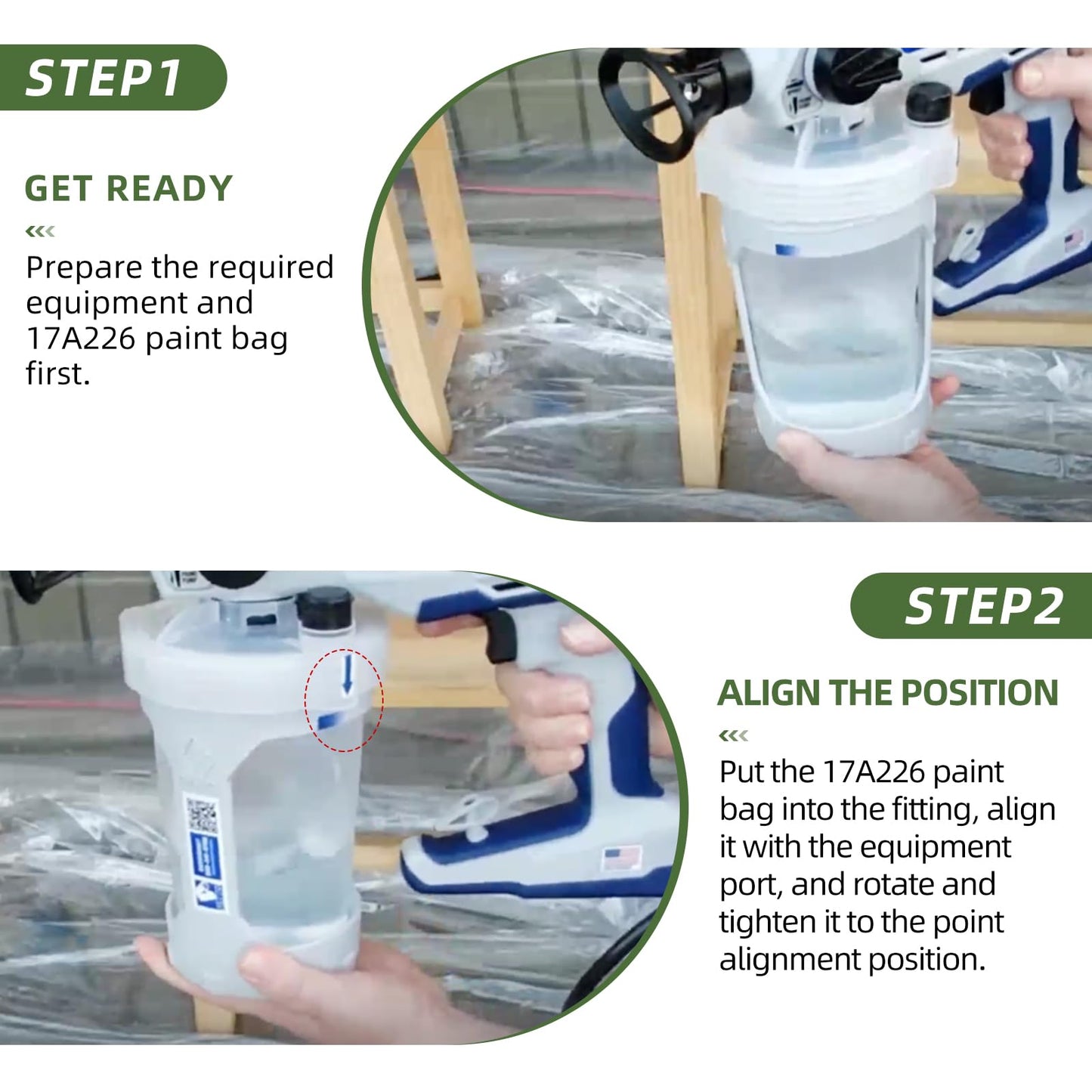 17A226 Paint Bags Compatible with Graco,17A226 for FlexLiner 32 oz (Clear 10PC)