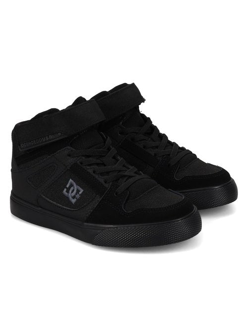 DC boys Pure High-top Ev Skate Shoe, Black/Black/Black, 6 Big Kid US