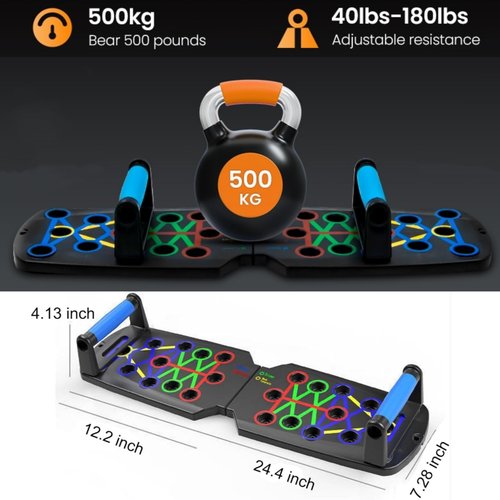Home Workout Equipment Multi-Functional Pushup Stands System Fitness Floor Chest Muscle Exercise Professional Equipment Burn Fat Strength Training Arm Men & Women Weights (new no Rubber Wrap)