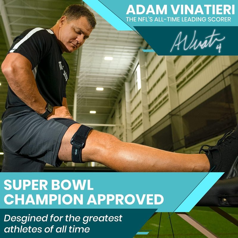Vive IT Band Strap - Iliotibial Band Compression Wrap - Outside of Knee Pain, Hip, Thigh & ITB Syndrome Support - Neoprene Brace for Running and Exercise - Athletic Stabilizer for Men, Women