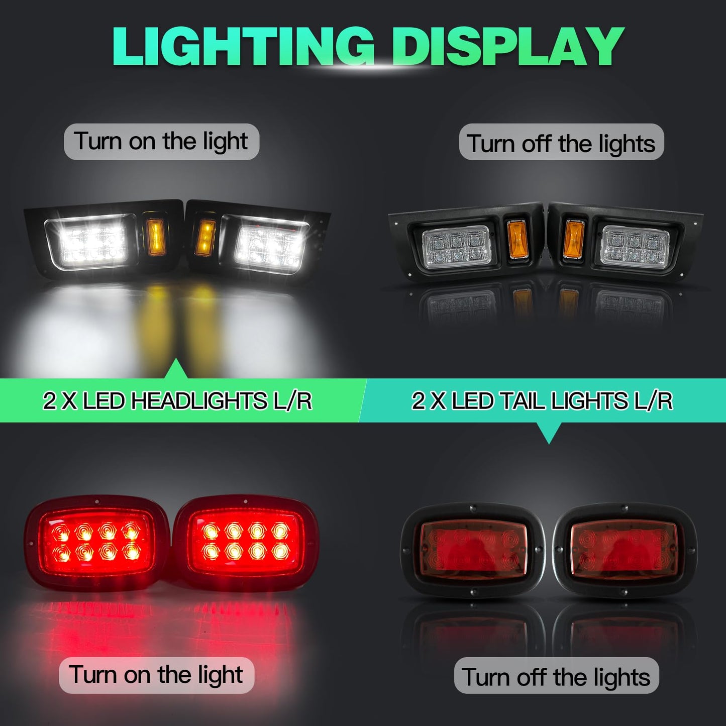 WEKANI Golf Cart Light Kit for Club Car DS 1993-UP Models Light Kit Replacement，Golf Cart LED Light Kit for Club Car DS Gas&Electric