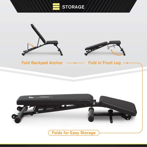 Circuit Fitness Adjustable Utility Weight Bench - Adjustable Six Position Mechanism AMZ-617BN