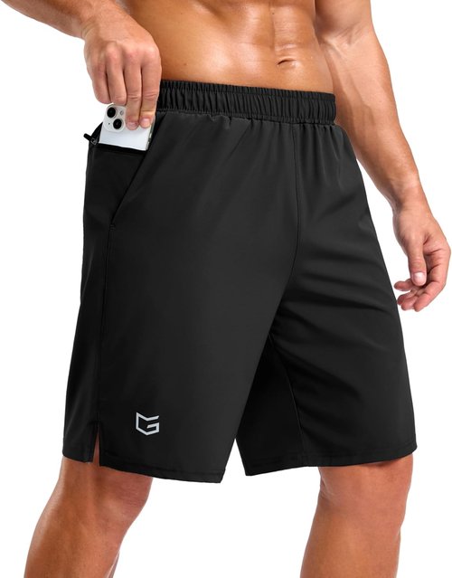 G Gradual Men's Athletic Gym Shorts - Quick Dry with 2 Zipper Pockets | Available in 7", 5", 9" Sizes