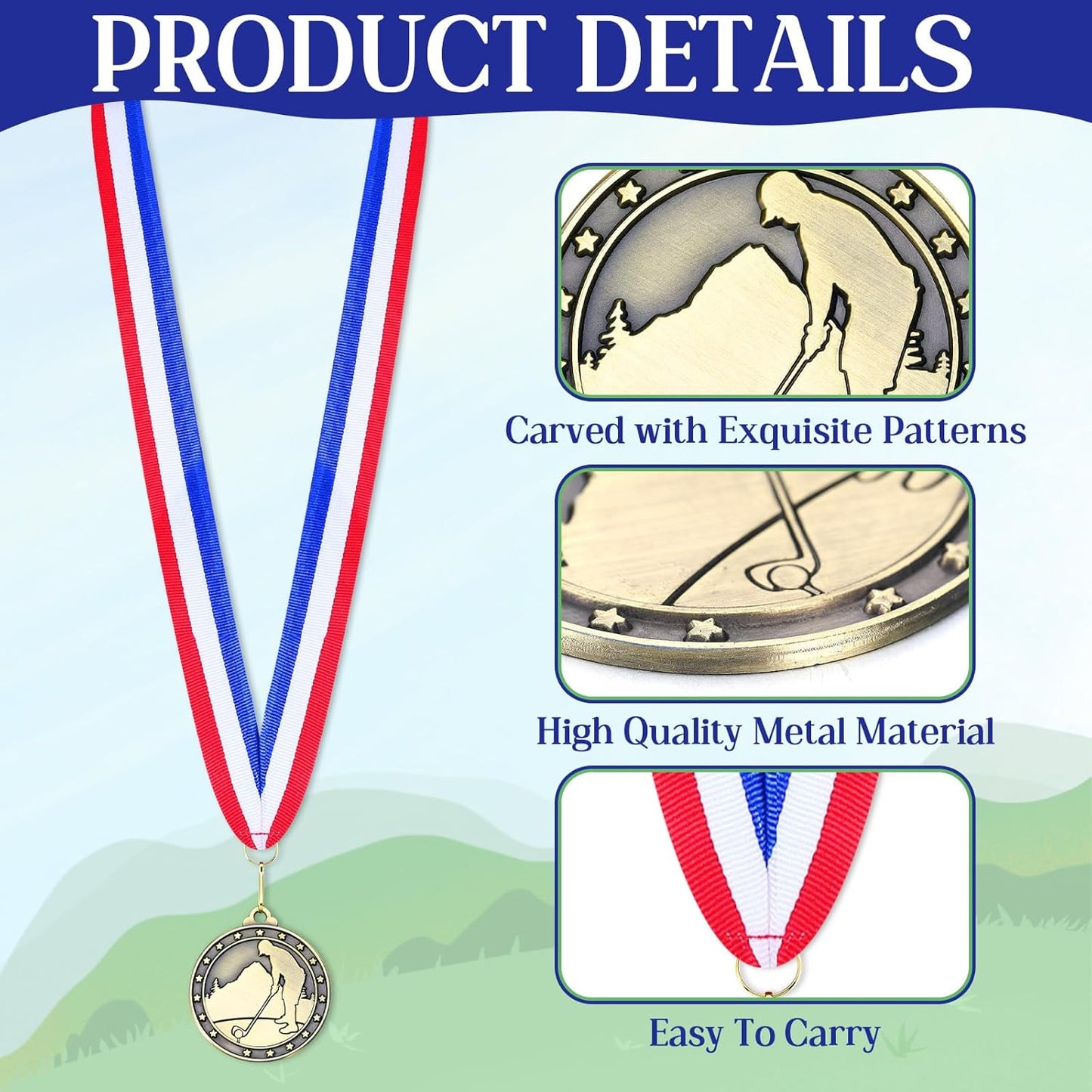 Remuuly Gold Sports Medals - 30 Pcs Bulk Awards for Basketball, Soccer, Baseball & More | 2" Trophies
