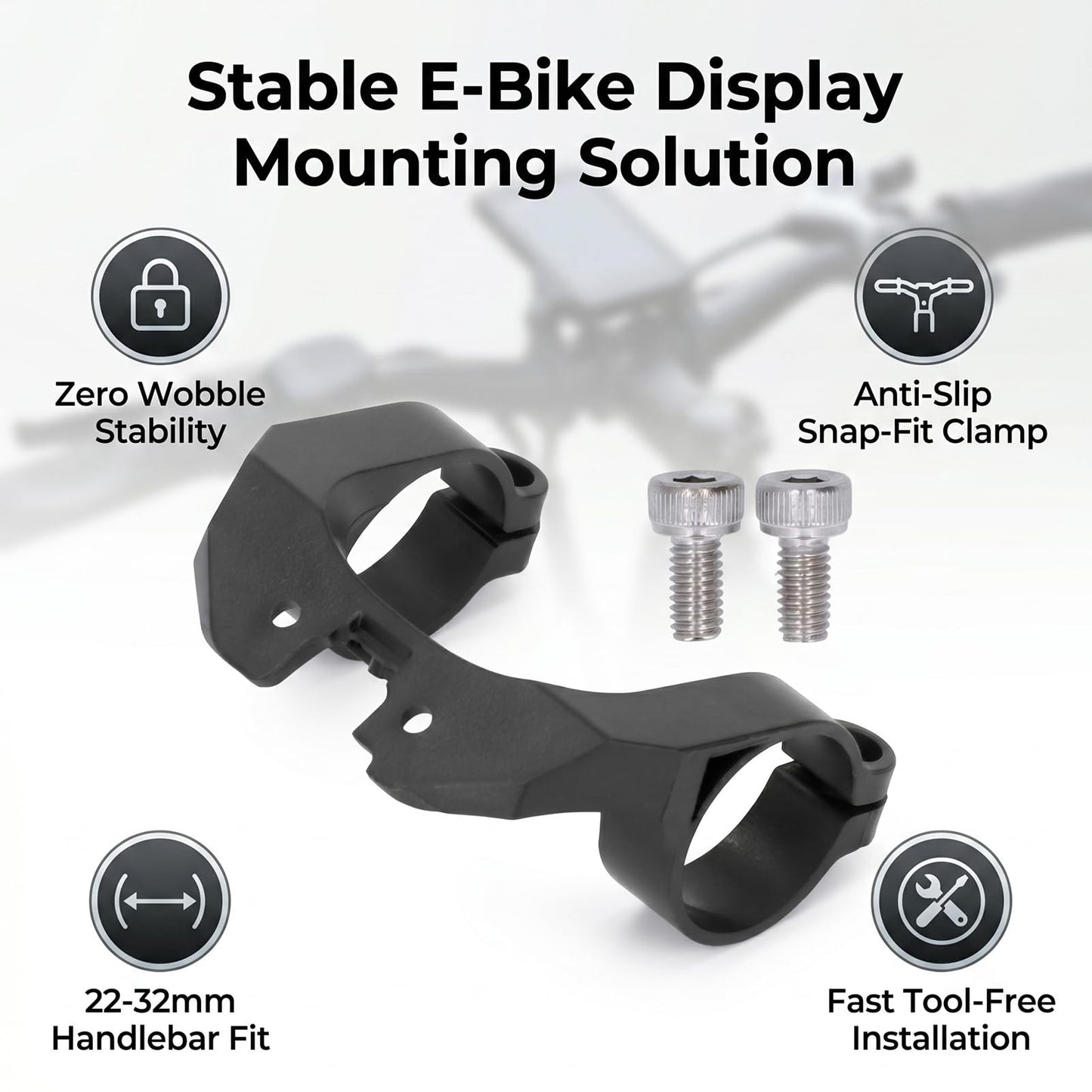 Electric Bike LCD Display Holder, Sturdy Plastic Meter Bracket Replacement for BAFANG 850C C965 Monitor, Precision Fit E Bike Screen Mount, Easy Install Cycling Accessory