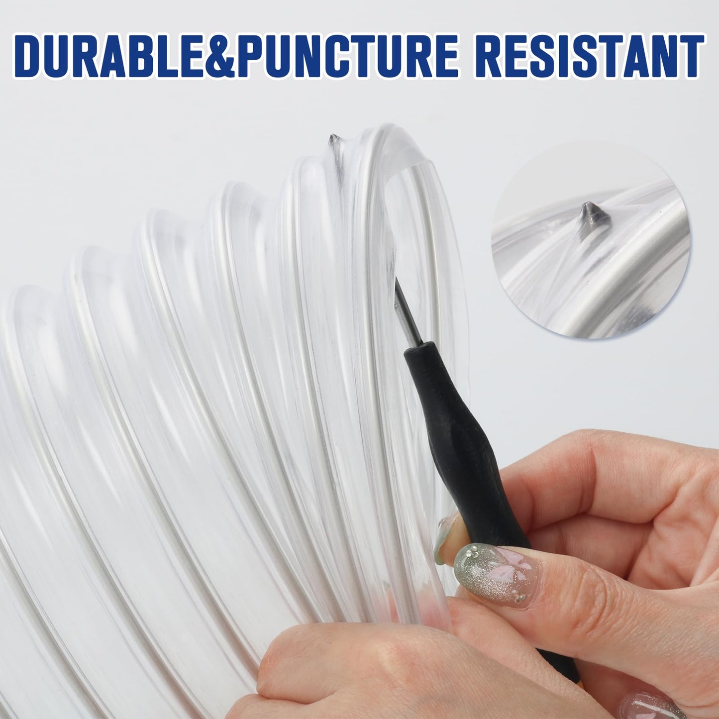 ODDMUCK 4" x 10' PVC Dust Collection Hose Clear Flexible Fume Debris Vacuum Collection Hose with 4 Clamps for Woodworking Dust Collection Systems