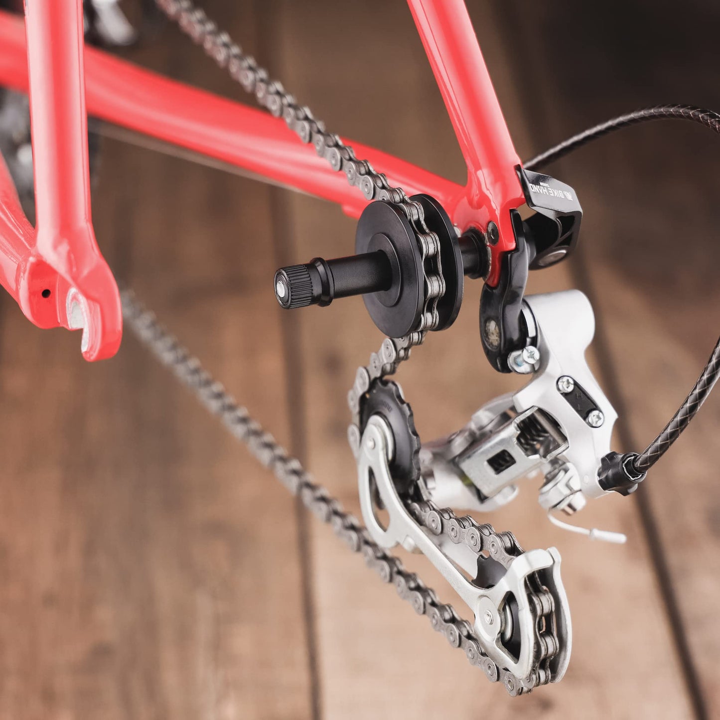 BikeHand Dummy Hub Bicycle Bike Easy Chain Keeper Tool Holder Frame Protector - Quick Release Or MTB 12mm Thru Through Axle