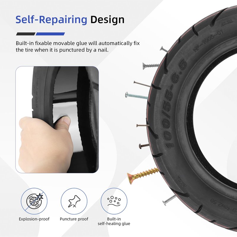 ulip (2 Pack) 100/55-6.5 Vacuum Tire 11 Inch with Built-in Live Glue Repairable for Dualtron Ultra2 THUNDER II Kaabo Wolf Warrior Scooter