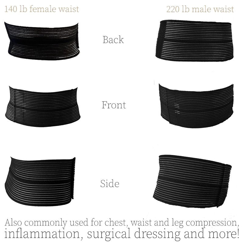 Copper Compression Wrap Back, Waist, Ribs, Knee, Leg, Arm Copper-Infused Compression Bandage, Brace, Support & Binder