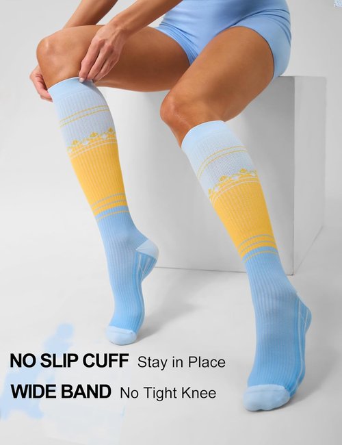FITRELL Compression Socks - 20-30mmHg Circulation Support - 3 Pairs for Men & Women