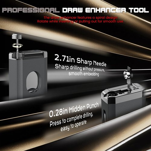 5-in-1 Torch Lighter, with Multi-use Tool, Punch, Draw Enhancer Tool, Holder, Butane Refillable Triple Jet Flame, Multifunctional Accessories, Gifts for Men, Windproof Lighter for Travel, Outdoors